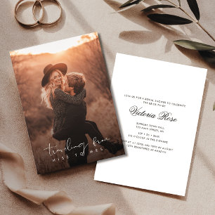 Convite Rustic Miss To Mrs Overlay Photo Chá de panela