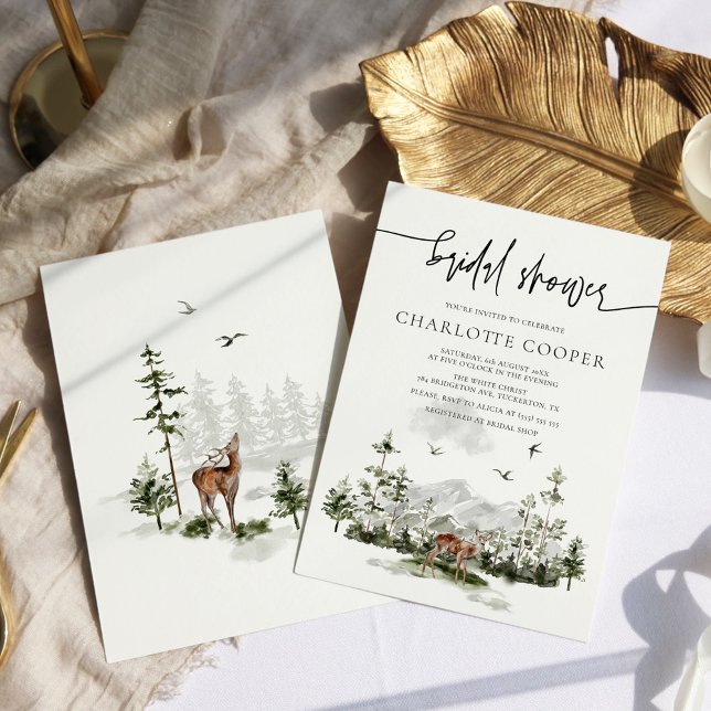 Convite Rustic Mountain Forest Outdoor Bridal Shower (Criador carregado)