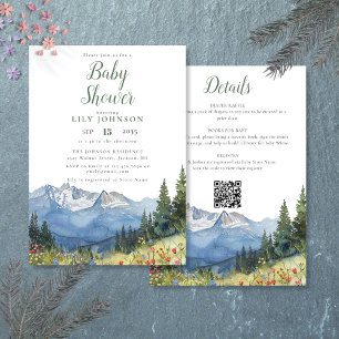 Convite Rustic Mountain Wildflower All In One Chá de frald