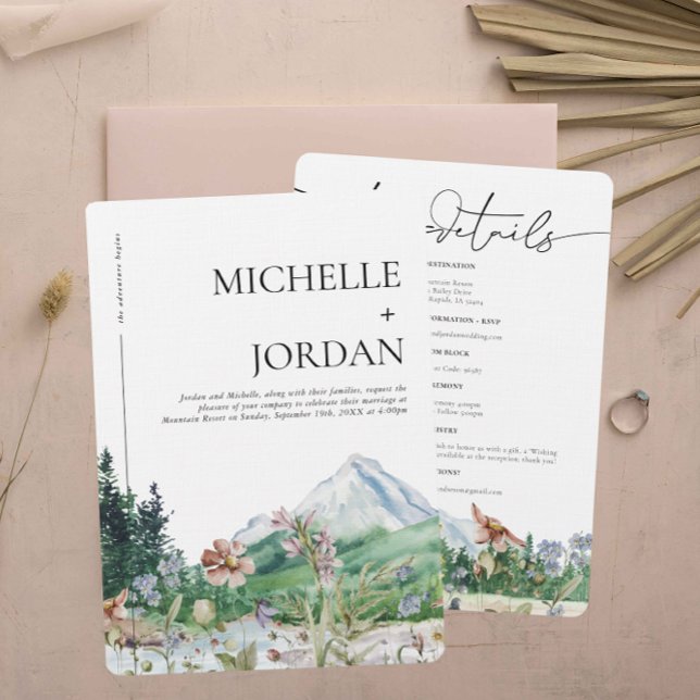 Convite Rustic Mountain Wildflower | Boho Wedding (Criador carregado)