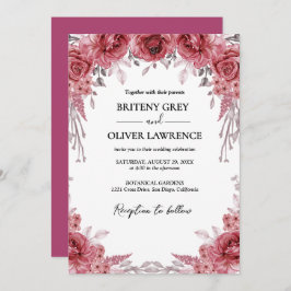 Convite Rustic Neutral Boho Floral Wedding