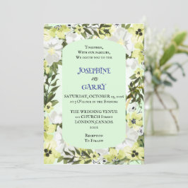 Convite Rustic Neutral Floral Wedding Invitation