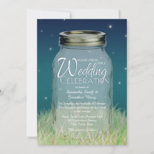 Convite Rustic Noite Mason Jar Casamento