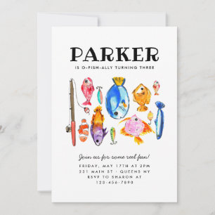 Convite Rustic O-Fish-al Reel Diversão Peixes Pescado Aniv