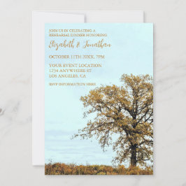 Convite Rustic Oak Tree Autumn Rehearsal Dinner