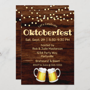 Convite Rustic Oktoberfest Light Beer