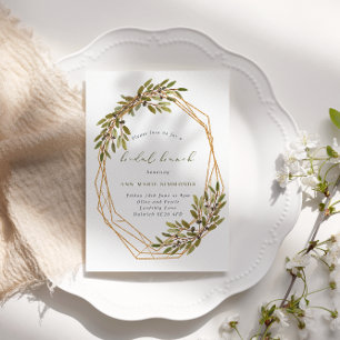 Convite Rustic Olives Geométrico Bridal Brunch