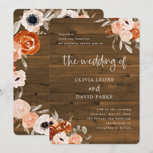 Convite Rustic Orange Boho Casamento De Procura De Madei