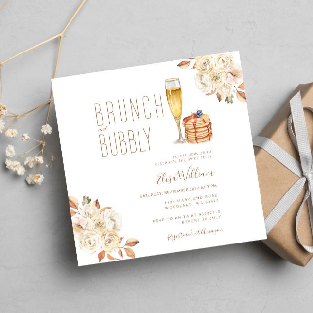 Convite Rustic Pancake Brunch e Chá de panela de espuma (Criador carregado)