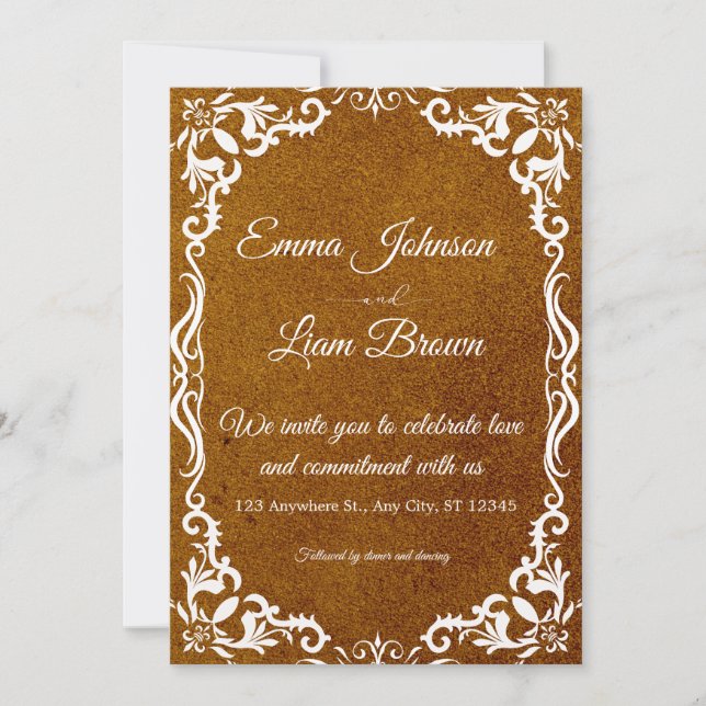 Convite Rustic Papel Picado Mexican Wedding Invitation (Frente)