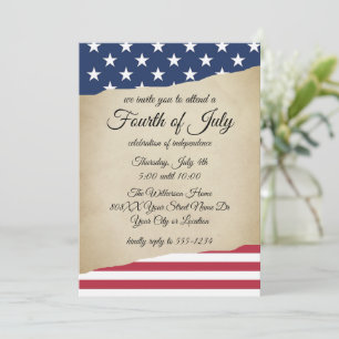 Convite Rustic Parerging and American Flag