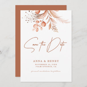 Convite Rustic Peach Brown Watercolor Deixa Casamento