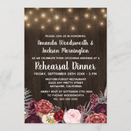 Convite Rustic Peony Marsala - Concursos para Janto de Ens