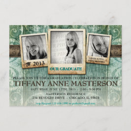 Convite Rustic Photo Graduation Anúncio Concurso