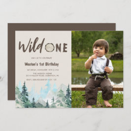 Convite Rustic Photo Wild One primeiro aniversario