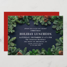 Convite Rustic Pine Cones Branch HOLIDAY LUNCHEON