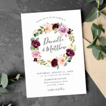 Rustic Pink Burgundy e Purple Floral Weds