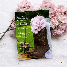 Convite Rustic Pink Daisies Western Postar Wedding Brunch