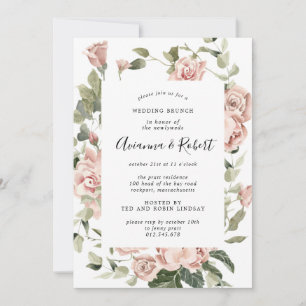 Convite Rustic Pink Posta Floral Wedch Brunch