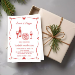 Convite Rustic Pizza & Wine Chá de panela