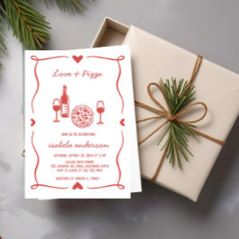 Convite Rustic Pizza & Wine Chá de panela