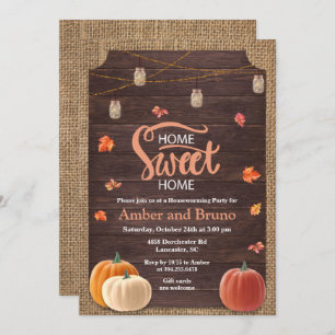 Convite Rustic Pumpkin Fall Housearming