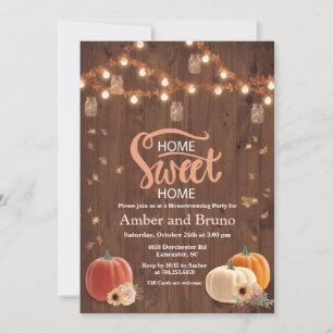 Convite Rustic Pumpkin Fall Housearming