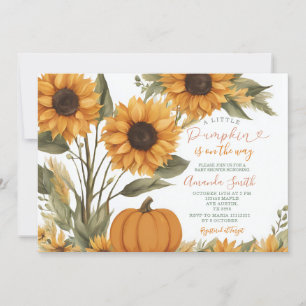 Convite Rustic Pumpkin Sunflower Chá de fraldas Invite
