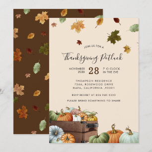 Convite Rustic Pumpkins e Falling Saem Inv