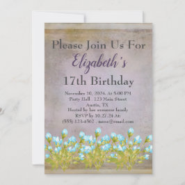Convite Rustic Purple Birthday