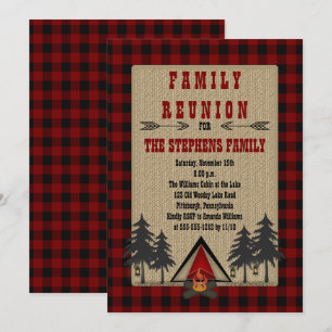 Convite Rustic Red Buffalo Verifica Reunião Familiar de A