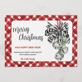Convite Rustic Red Gingham Noël Christmas Invitation