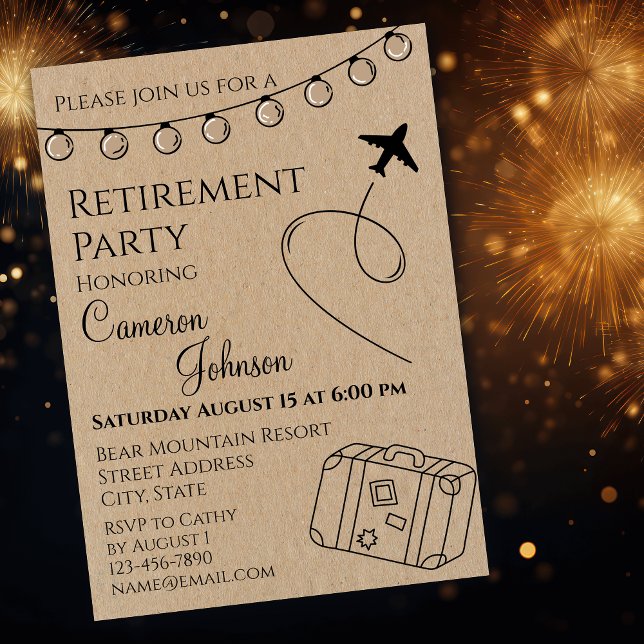 Convite Rustic Retirement Party (Criador carregado)