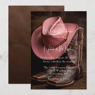 Convite Rustic Romance: Boots & Hat Festa de noivado