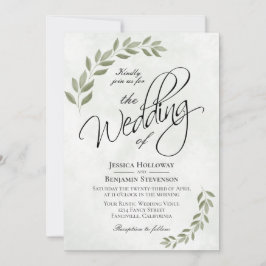 Convite Rustic Sage Green Watercolor Deixa Casamento Chic