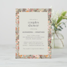 Convite Rustic Sage Wildflower Botanical Couples Shower