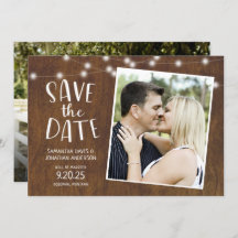 Rustic Save the Date Country Lights Photo