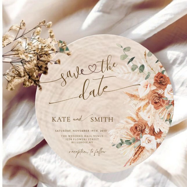 Convite Rustic Save the Date Wood Cort Card (Criador carregado)