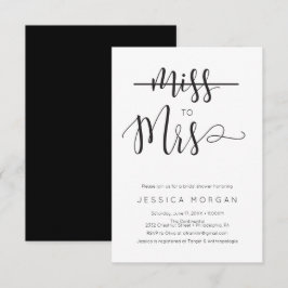 Convite Rustic Script Miss para Sra. Chá de panela Convida