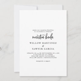 Convite Rustic Script Spanestra Boda