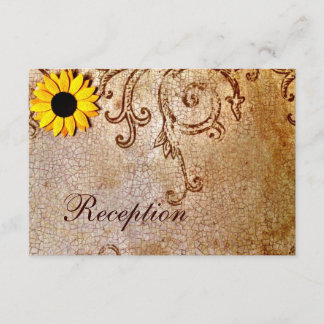 Convite Rustic Shabby Sunflower Brown Wedcard