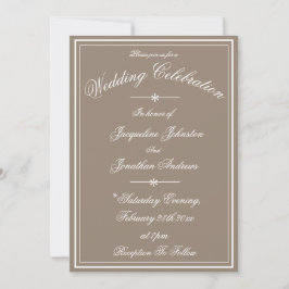 Convite Rustic Simple Script Name Chic Stone Wedding