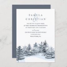 Rustic, Slate Gray Pine Trees Forest Wedding