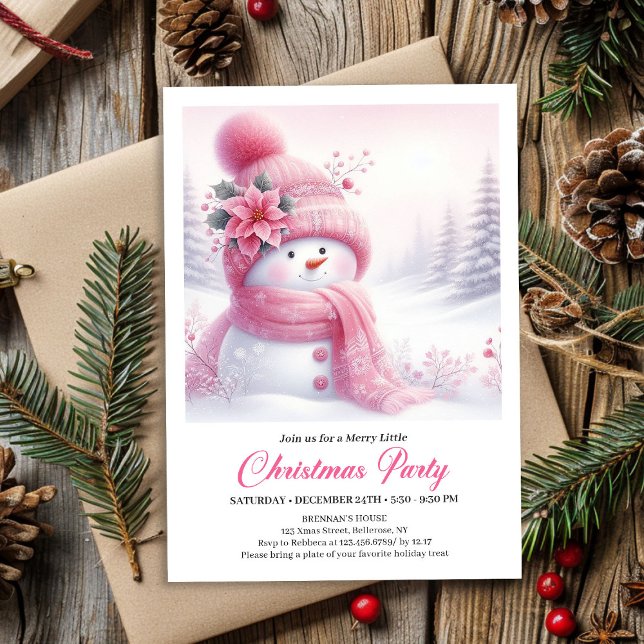 Convite Rustic Snowy Forest Kids Printable Christmas  (Rustic Snowy Forest Kids Printable Christmas Invitation

)
