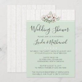 Convite Rustic Southern Cotton Chá de casamento