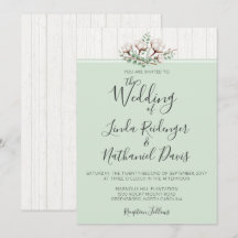 Convite Rustic Southern Cotton & Wood Weditation