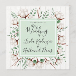 Convite Rustic Southern Cotton & Wood Weditation