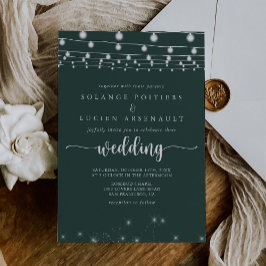 Convite Rustic String Luz Verde Casamento