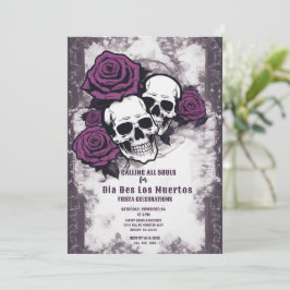 Convite Rustic Sugar Skull - Dia dos Mortos