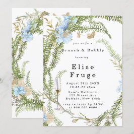 Convite Rustic Summer Fern Wreath Brunch e Bubble Invitati